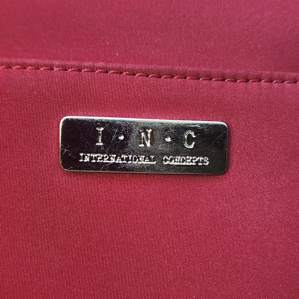 INC International Concepts "Michael"Tote Bag, Dark Red Nylon GUC - Picture 7 of 16